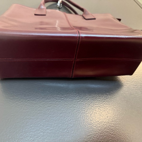 Arcadia Dark Burgundy Leather Shoulder Bag with Gold Accent GUC minor wear - Picture 6 of 13